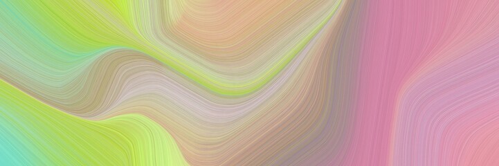 Leinwandbilder - abstract dynamic banner design with tan, yellow green and light green colors. fluid curved flowing waves and curves