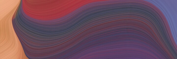 Poster - abstract flowing designed horizontal banner with old mauve, dark salmon and dark moderate pink colors. fluid curved flowing waves and curves