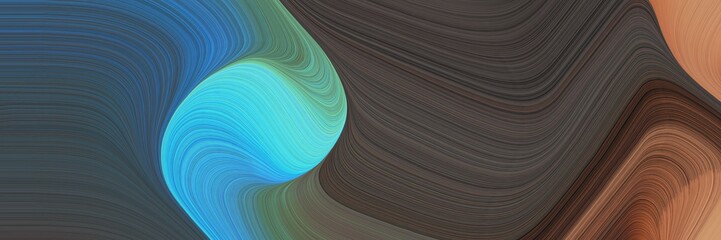 Leinwandbilder - abstract decorative banner design with dark slate gray, medium turquoise and steel blue colors. fluid curved lines with dynamic flowing waves and curves