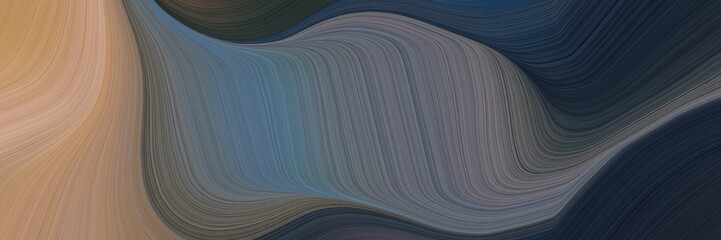 Poster - abstract moving horizontal banner with dark slate gray, dim gray and rosy brown colors. fluid curved lines with dynamic flowing waves and curves