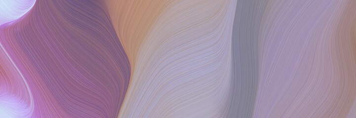 Poster - abstract modern horizontal banner with rosy brown, dark gray and old lavender colors. fluid curved lines with dynamic flowing waves and curves
