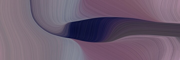 Fototapete - abstract surreal horizontal banner with old lavender, very dark blue and old mauve colors. fluid curved flowing waves and curves