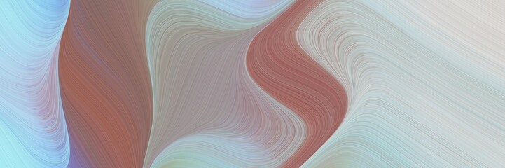 Poster - abstract modern horizontal banner with pastel blue, pastel brown and antique fuchsia colors. fluid curved lines with dynamic flowing waves and curves