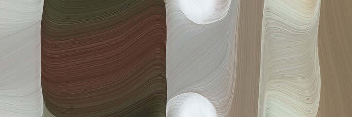 Poster - abstract artistic horizontal banner with gray gray, rosy brown and light gray colors. fluid curved flowing waves and curves