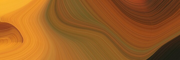 Aufkleber - abstract dynamic header design with brown, vivid orange and bronze colors. fluid curved lines with dynamic flowing waves and curves