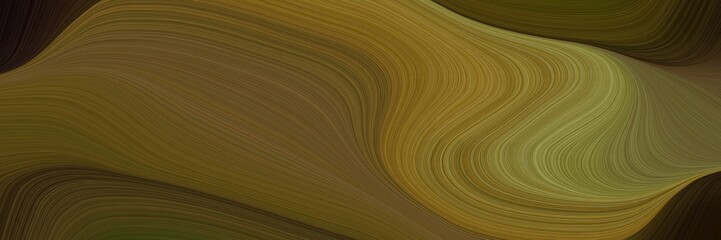 Aufkleber - abstract colorful designed horizontal header with dark olive green, pastel brown and very dark green colors. fluid curved lines with dynamic flowing waves and curves