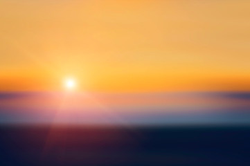 Beautiful view of the evening sunset. Blurred natural background.