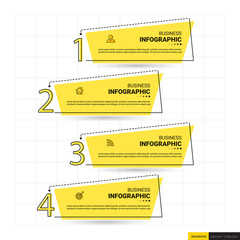 Timeline Infographics design template, linear concept with 4 steps	