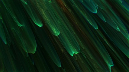 Poster - 4K Abstract lights backgroud. Animation of glowing neon shapes. Dynamic futuristic wallpaper. Green light diagonal stripes.
