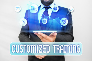 Poster - Writing note showing Customized Training. Business concept for Designed to Meet Special Requirements of Employers
