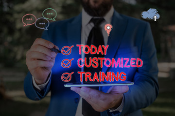 Poster - Word writing text Customized Training. Business photo showcasing Designed to Meet Special Requirements of Employers