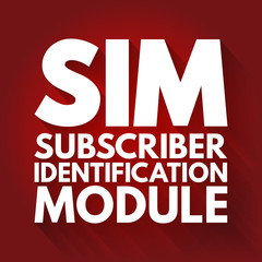 Poster - SIM - Subscriber Identification Module acronym, technology concept background