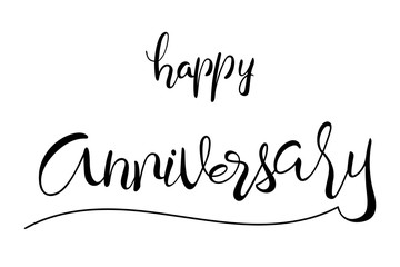 Poster - Happy Anniversary brush hand lettering text isolated