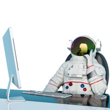 Astronaut Is Doing His Job From The Home Office Like A Boss Vlodr Up View