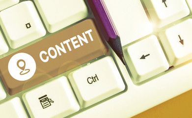 Poster - handwriting text writing content. conceptual photo things included in something marketing material s
