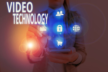 Fototapete - Handwriting text Video Technology. Conceptual photo recording and playing back of moving pictures and sound
