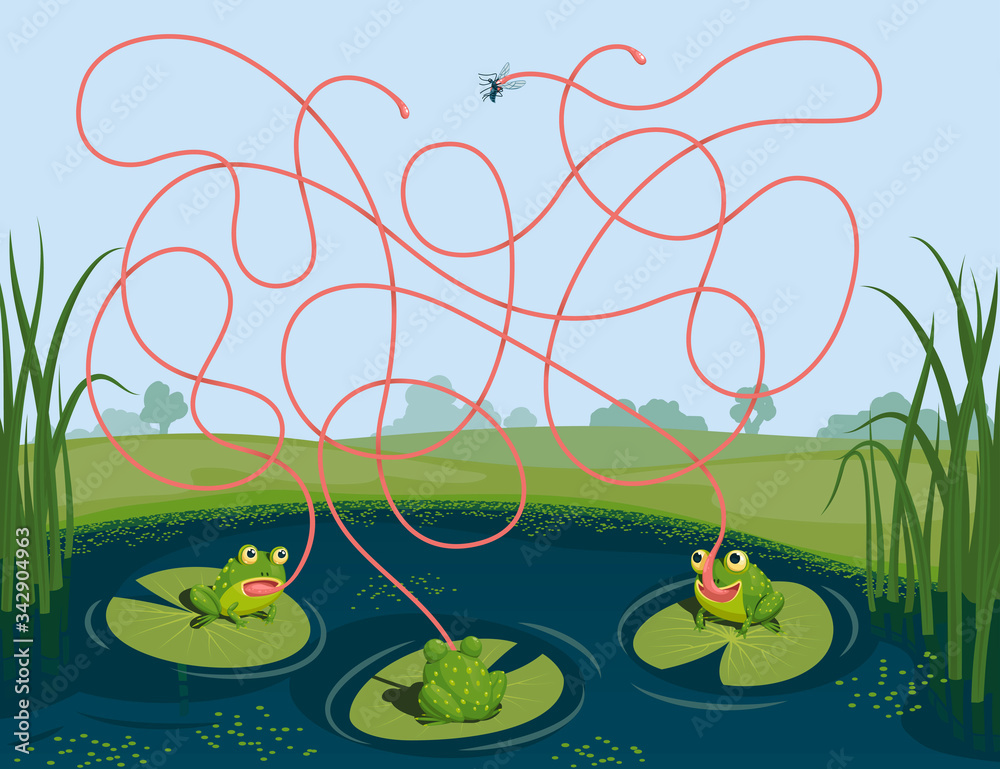 Three frogs tried to catch a mosquito. Guess which of them managed to ...