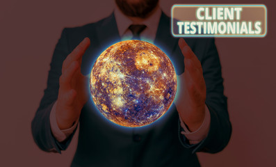 Poster - conceptual hand writing showing client testimonials. concept meaning written recommendation from a s