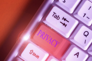 Fototapete - Writing note showing Privacy. Business concept for Right to keep demonstratingal matters and information as a secret