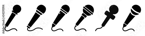 Fotografía Set microphone icon sign – stock vector