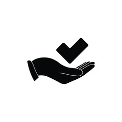 Poster - Checkmark icon. Check list button icon. hand holding Checkmark icon