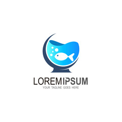 fish logo, aquarium logo and fish in it