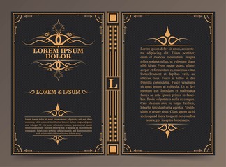 Vintage book layouts and design - covers and pages, classical rich frames, dividers, corners, borders, luxury ornaments and decorations, beautiful pages templates for creative design
