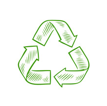 Recycle Sign Sketch. Waste Recycling Vector Illustration