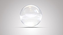 White Glass Ball. White Sphere On A White Background, 3d Illustration 
