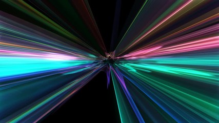 Poster - 4K Abstract lights backgroud. Animation of glowing neon shapes. Dynamic futuristic wallpaper. Colorful
