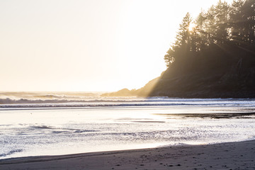 Surfing in the Oregon coast