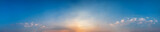 Fototapeta Zachód słońca - Panorama of Dramatic vibrant color with beautiful cloud of sunrise and sunset. Panoramic image.