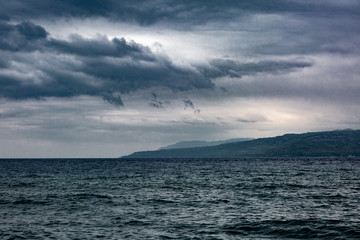 storm clouds over the sea