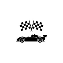 Formula Race Car Icon Isolated On White Background