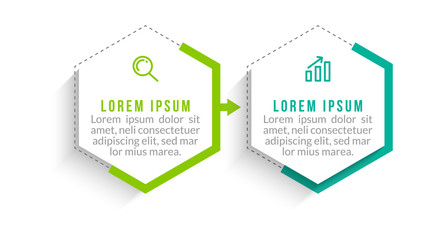 Minimal infographic template design with numbers 2 options or steps.