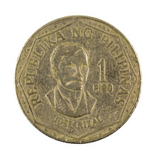 1 Philippine Peso Coin (1978) Reverse Isolated On White Background