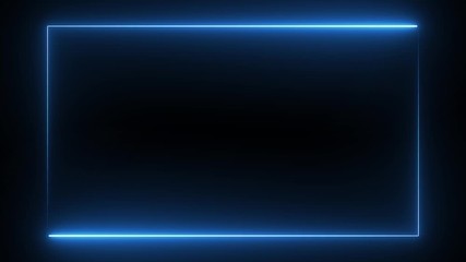 Poster - Neon lines with changing colors - abstract movement as a rectangle in a seamless loop