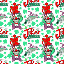 King Joker And Queen Of The Clown With Isolate Pattern Seamless Background