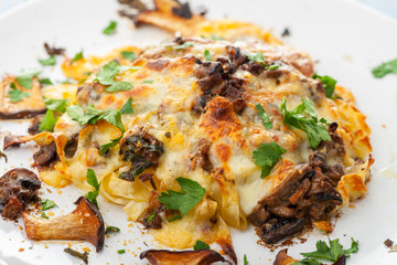 pasta with mushroom sauce on a plate