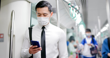 Sticker - man with mask in mrt