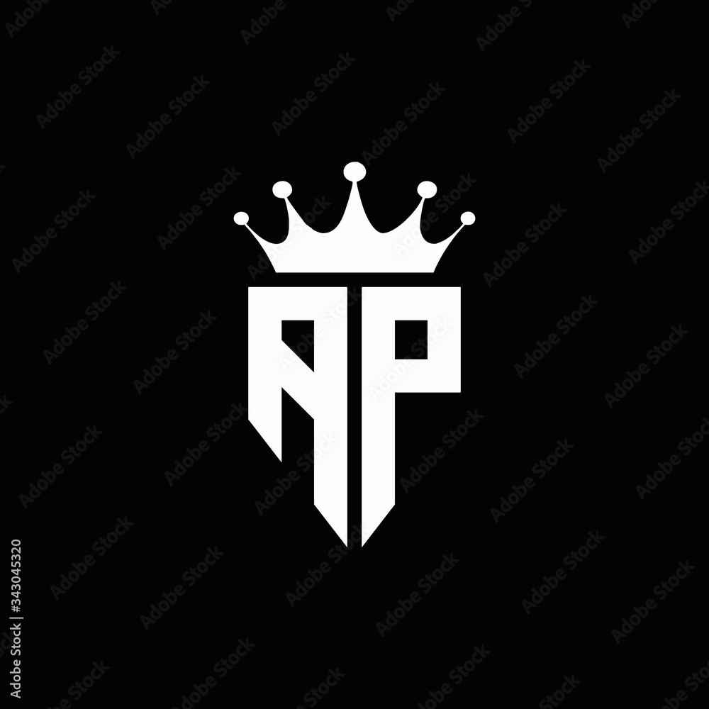 AP logo monogram emblem style with crown shape design template Stock ...