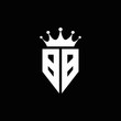 BB logo monogram emblem style with crown shape design template