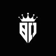BO logo monogram emblem style with crown shape design template