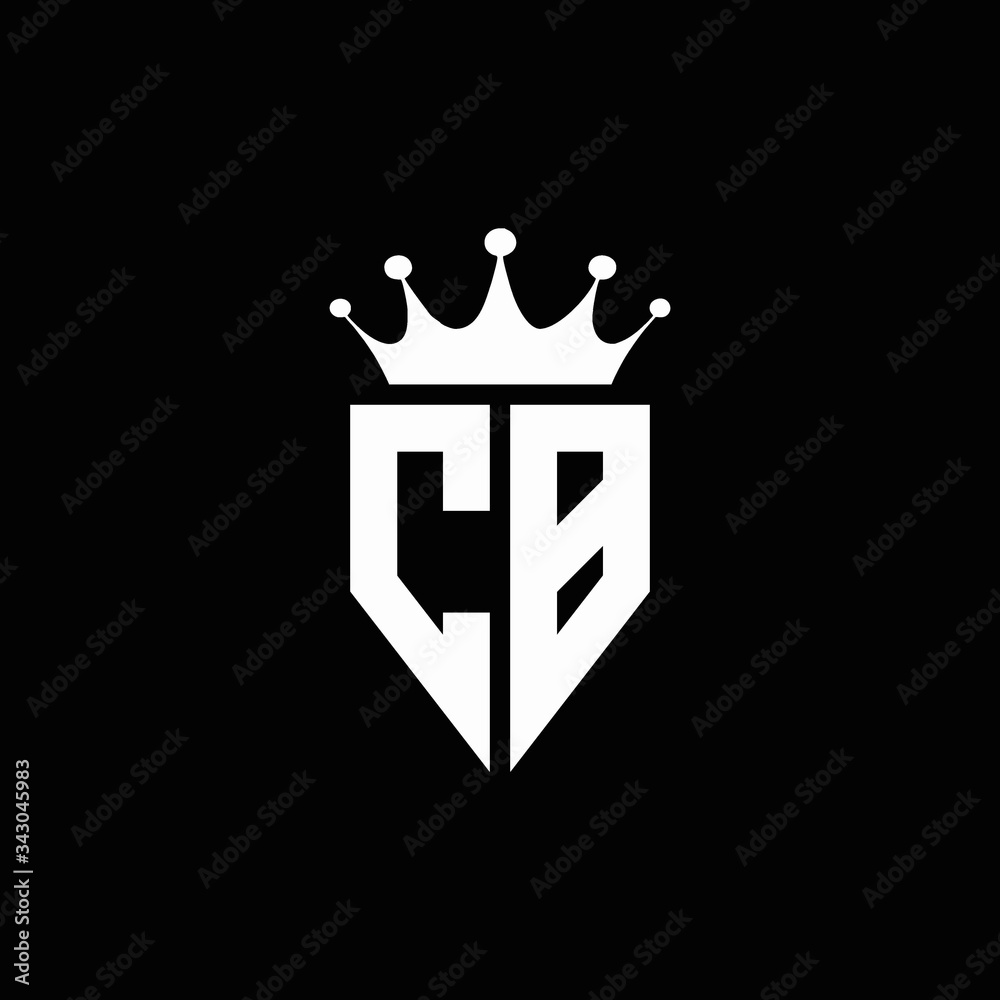 CB logo monogram emblem style with crown shape design template Stock ...