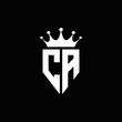 CA logo monogram emblem style with crown shape design template