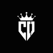 CO logo monogram emblem style with crown shape design template