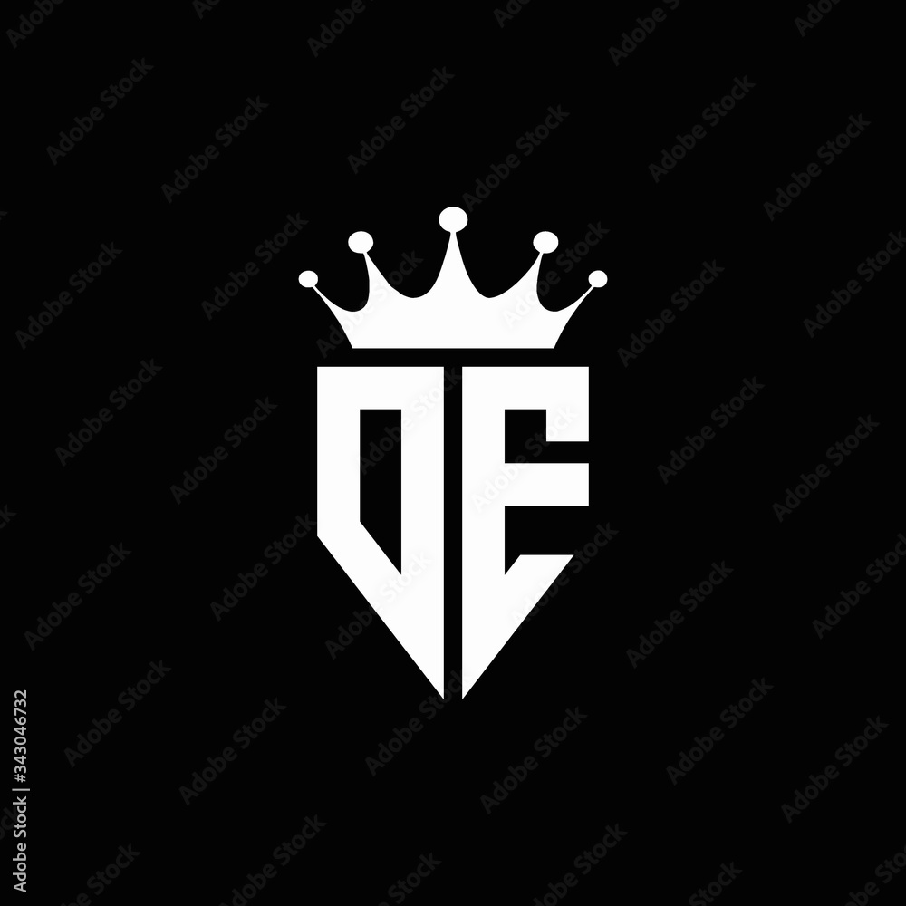 DE logo monogram emblem style with crown shape design template Stock ...