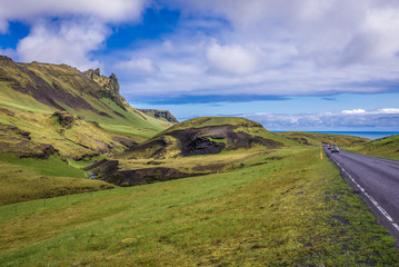 Poster - View from Ring Road, main road on Iceland near Vik i Myrdal village, Iceland