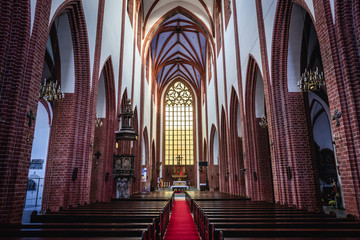 Canvas Print - Main nave of St Mary Magdalene church located in historic part of Wroclaw city, Poland