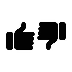 Thumb icon that shows the feeling of likes or dislikes on social media